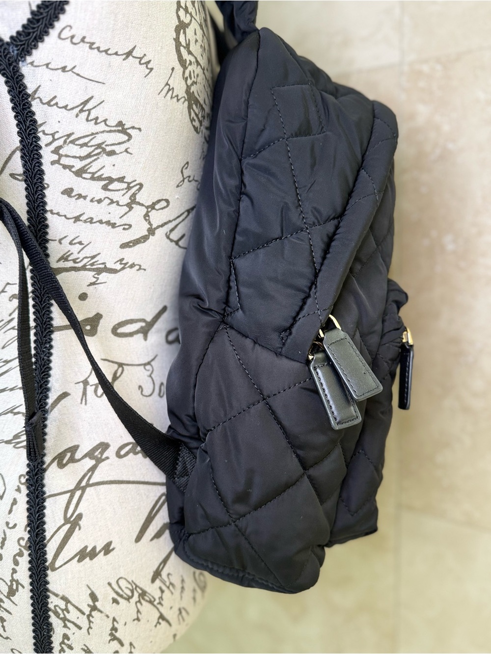 Marc Jacobs Black Quilted Nylon Mini Backpack Gold Hardware NWOT - Picture 3 of 10